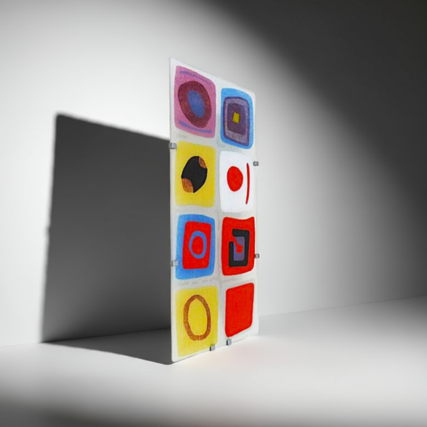 Vintage IKEA GYLLEN Geometric Glass Wall Lamp by Julia Treutiger | 1990s Pop Art Design