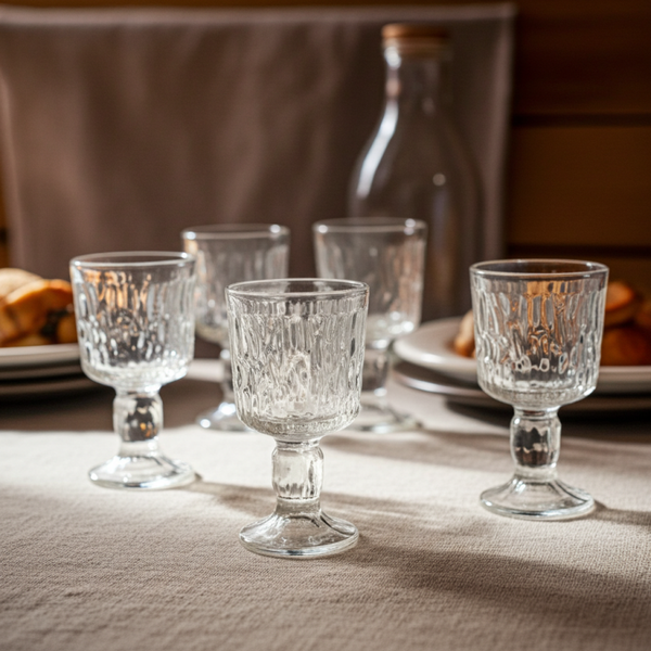 Vintage Mid Century Ravenshead 'Bark' Ice Glasses by John Clappison - Set of 5