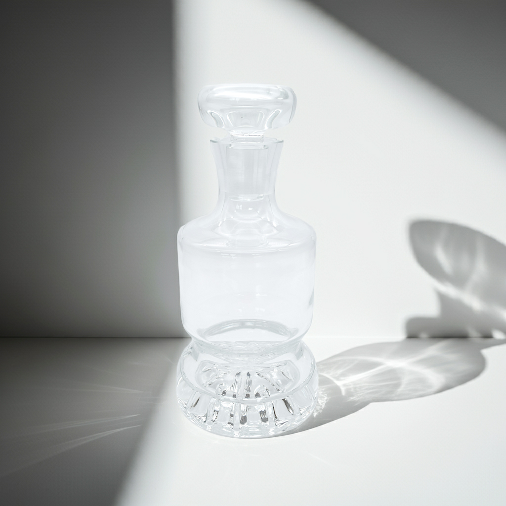 Mid-Century Modern Crystal Designer Decanter – Sculptural Design Elegance