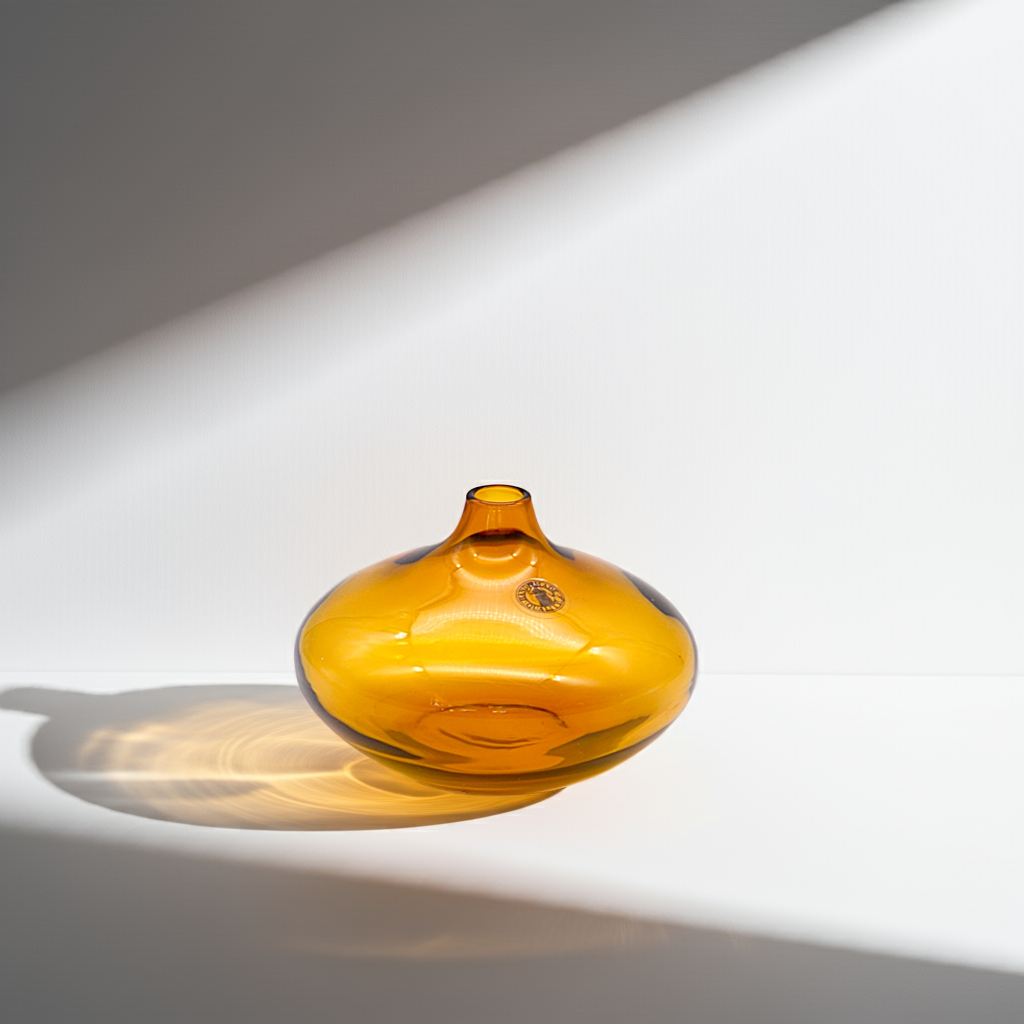 SALONG Amber Hand Blown Glass Vase – Small Round by Johanna Jelinek