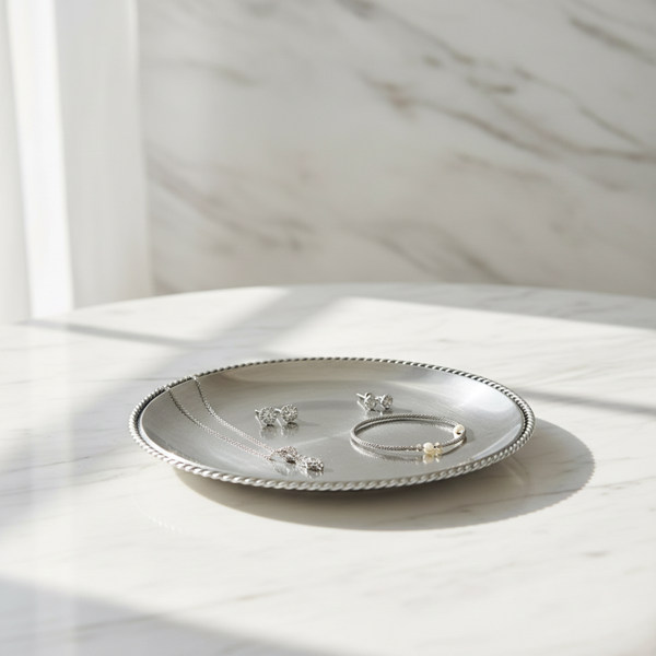 Mid-Century Modern Silver-Plated Bowl with Ball Feet – Decorative Serving Dish | TheyUnique