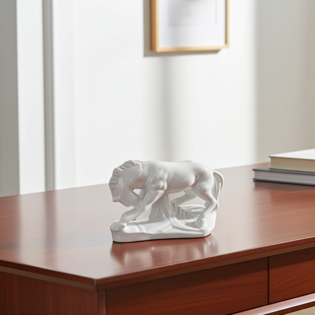 Elegant White Ceramic Horse Figurine – Modern Decorative Sculpture | They Unique