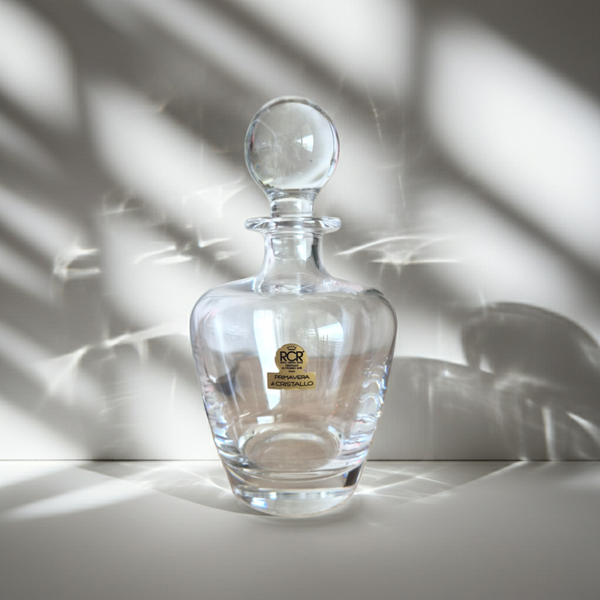 Vintage RCR Crystal Decanter with Stopper – Rounded Design from Italy
