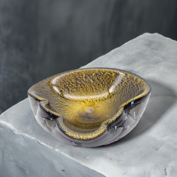 1950s Mid Century Modern Alfredo Barbini Murano Glass Bowl – Sculptural Italian Art Glass