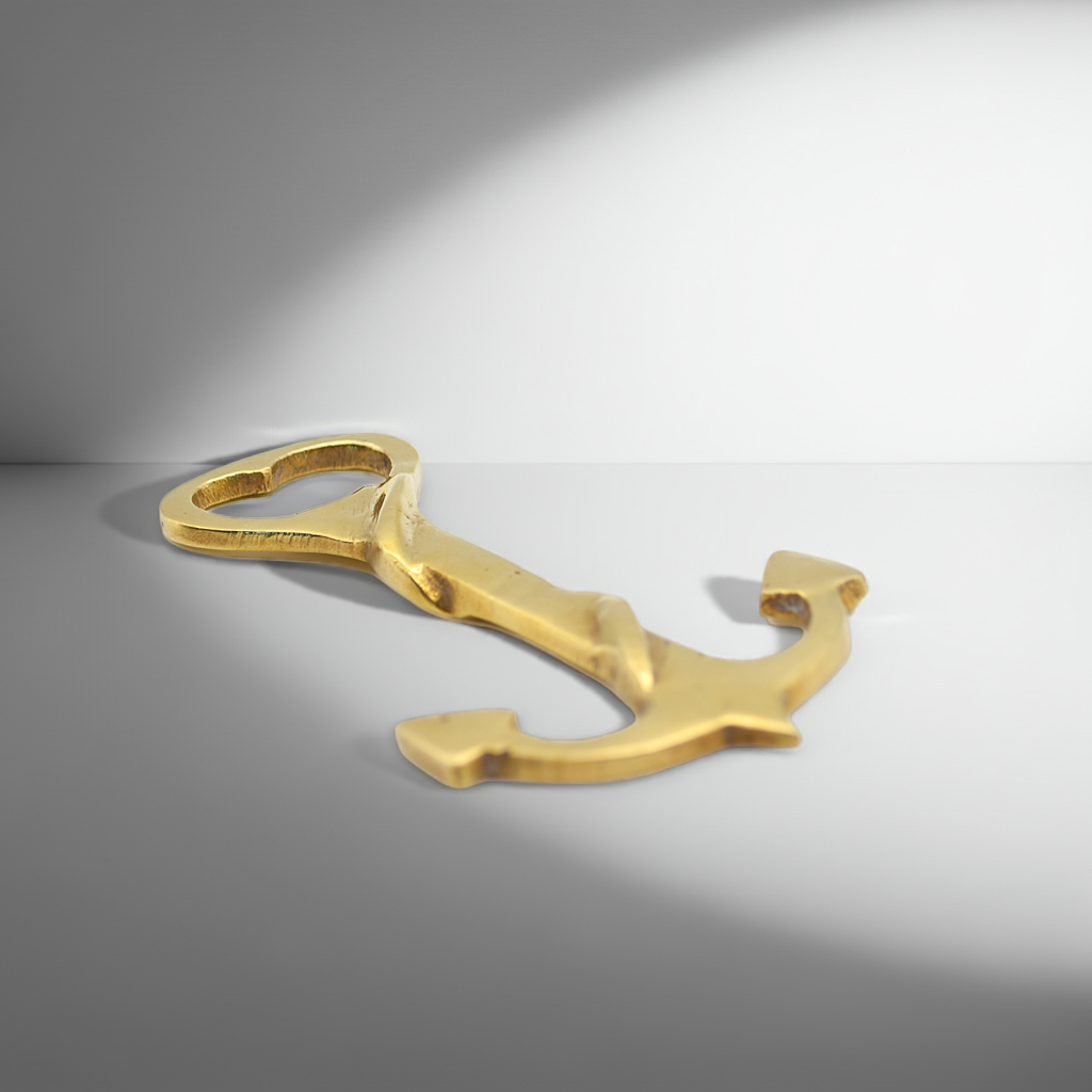 Vintage Brass Bottle Opener – Nautical Anchor Shaped Bar Tool