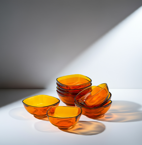 French Vintage Duralex Amber Glass Bowl – Timeless Everyday Elegance | They Unique