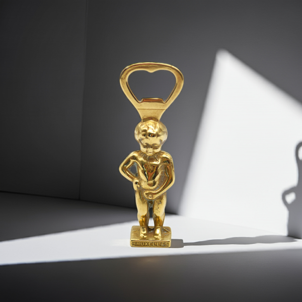 Antique Belgian Brass Bottle Opener – “Bruxelles Boy Peeing” Manneken Pis