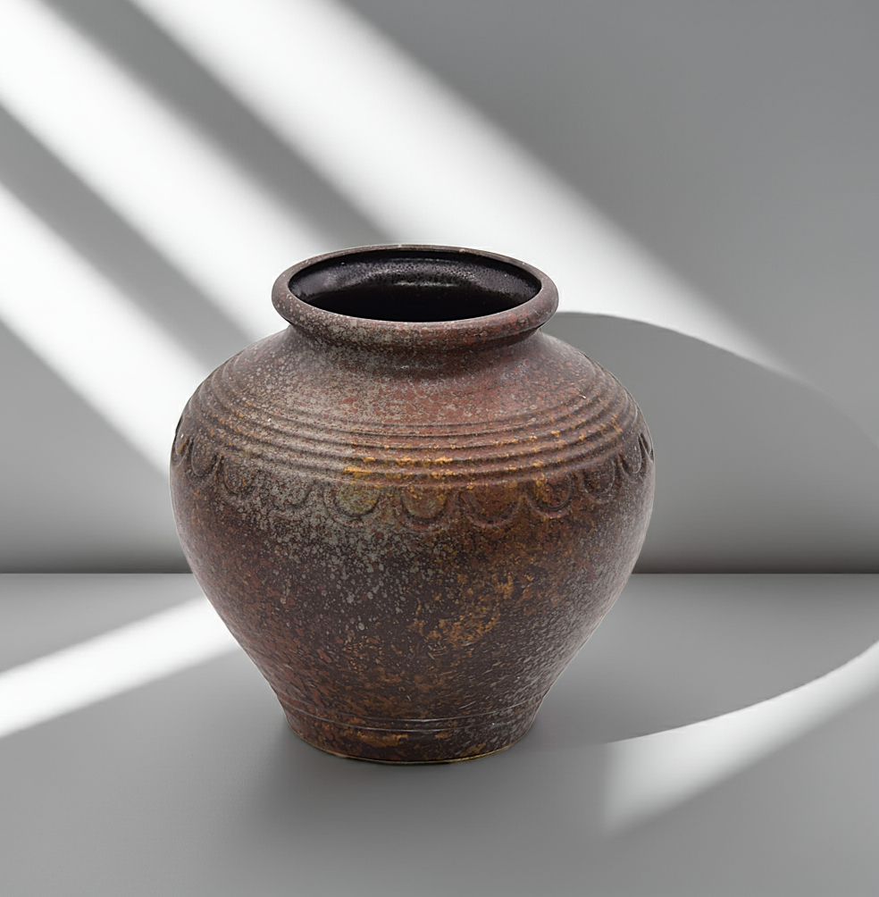 West Germany Bay Keramik 770-20 Vase, Bronze and Gold | TheyUnique