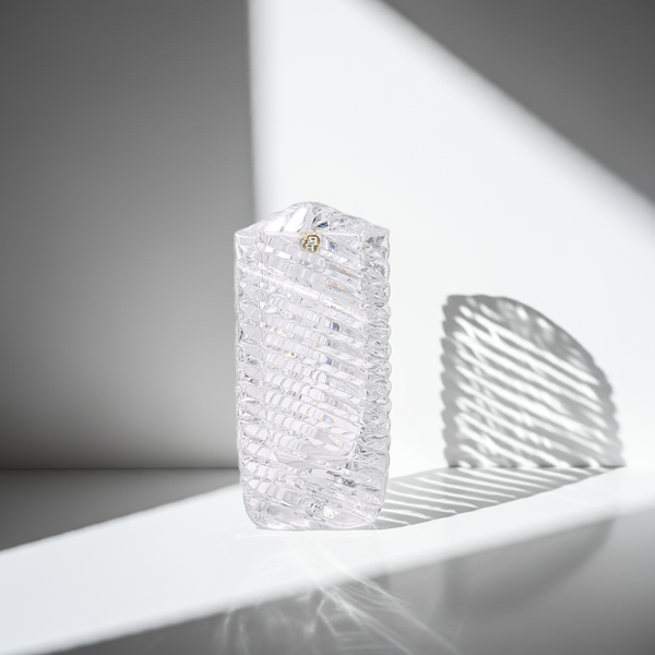 LED Crystal Rogaska Triangle Vase – Cut Glass Flower Vase with Elegant Design