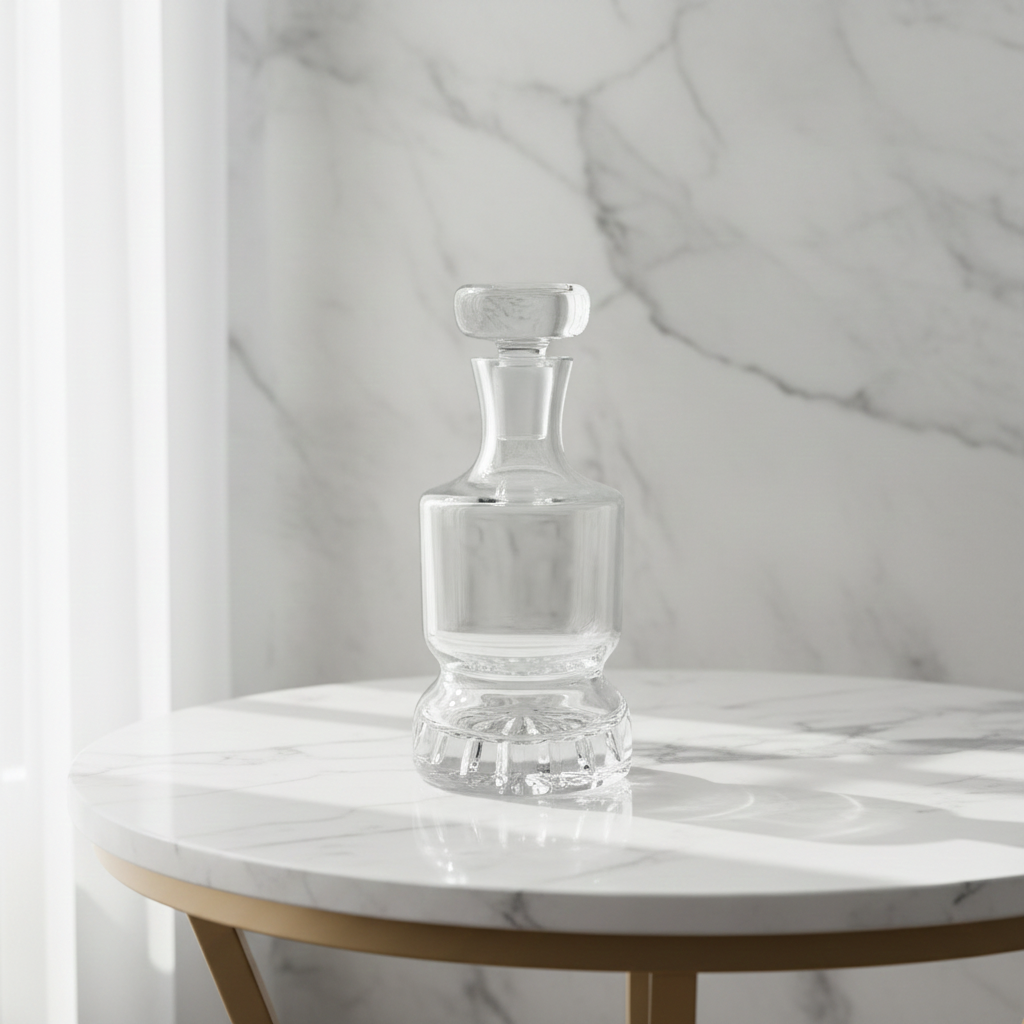 Mid-Century Modern Crystal Designer Decanter – Sculptural Design Elegance