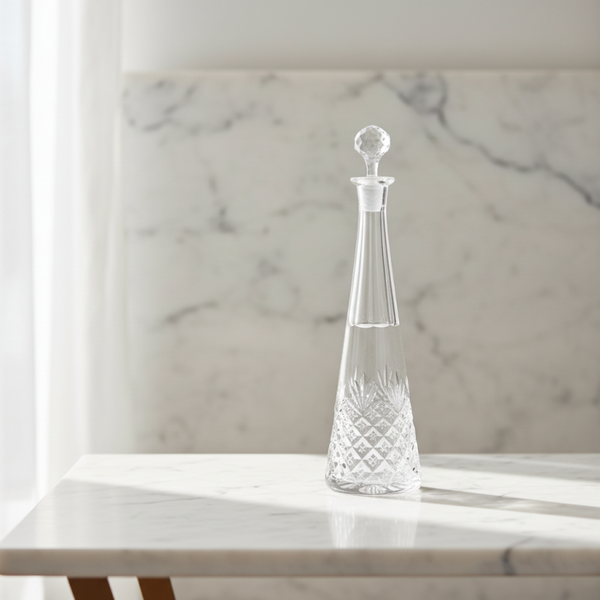 Tall Vintage Cut Crystal Carafe – Timeless Sophistication for Your Table