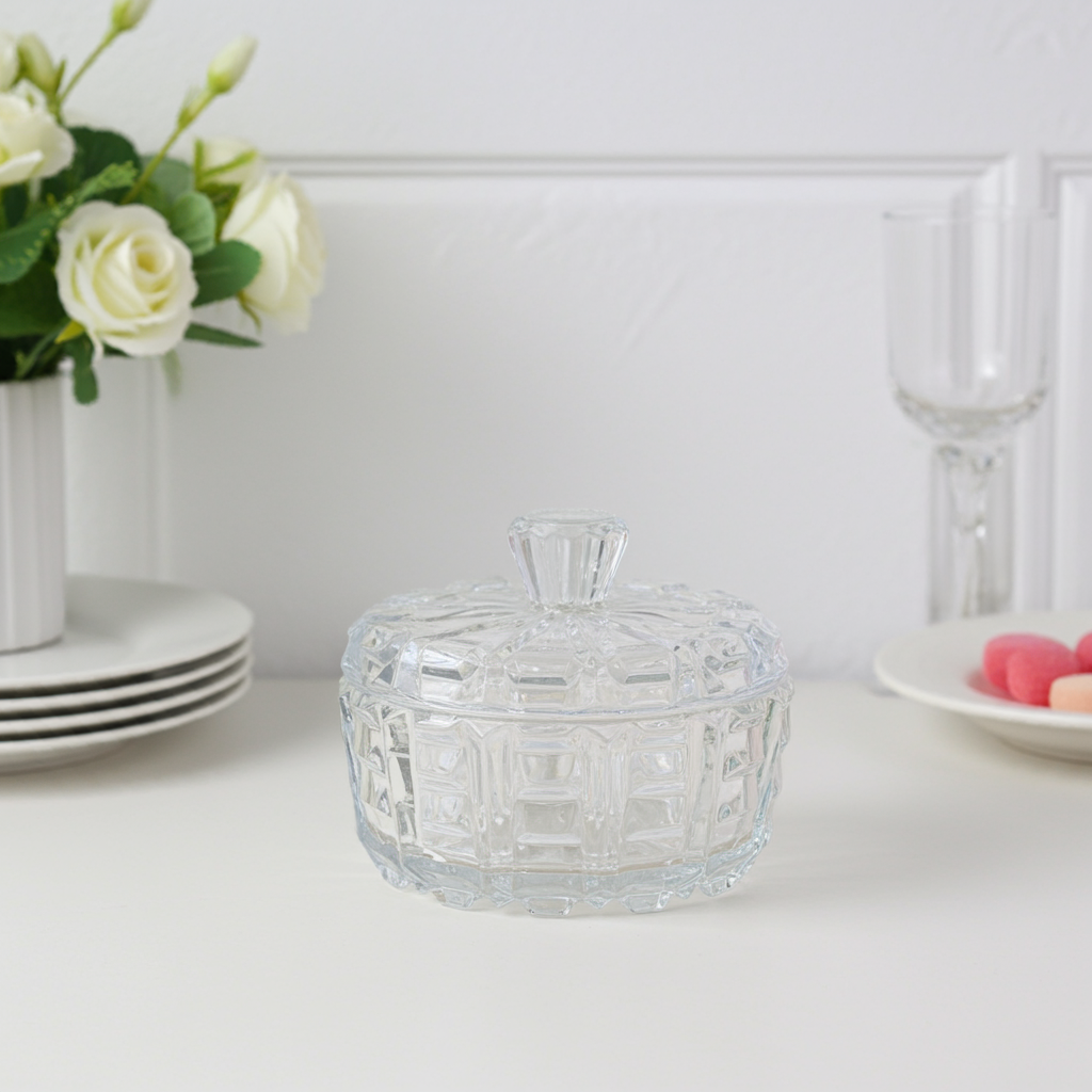 Vintage Candy Box – Cut Glass Lidded Jar | Elegant Decorative Storage