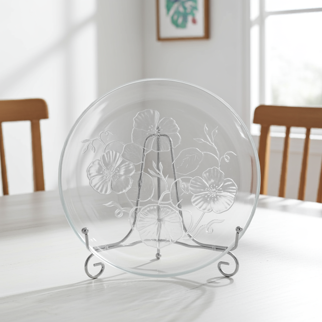 Vintage French Plates – 4pcs - Embossed Floral Design – Elegant Decorative Tableware