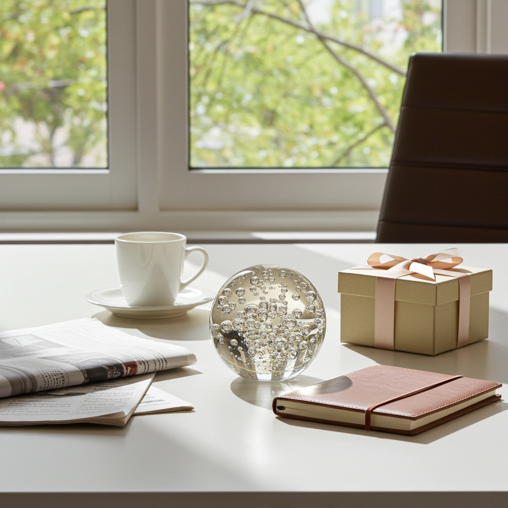 Clear Glass Bubble Paperweight – Sculptural Vintage-Style Desk Decor | TheyUnique