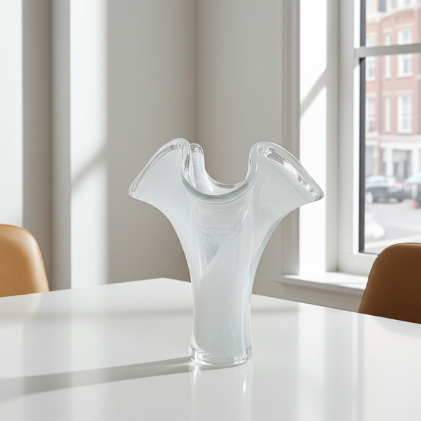 Murano Verto Italy Hand-Blown Art Glass Vase – Tall Elegant Design