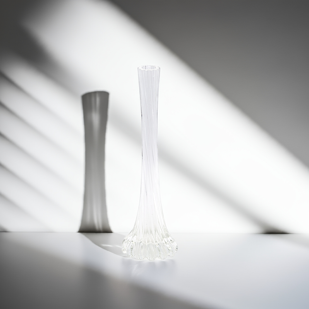 Vintage Transparent Solifleur Vase – Tall Elegant Glass | They Unique