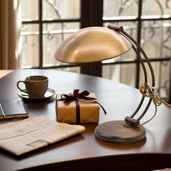 Bauhaus Brass Desk Lamp | 1970s Massive by Pieter-Jozef De Jaeck – Vintage Lighting