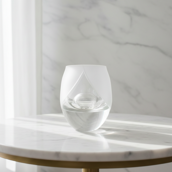 Vintage Frosted Crystal Vase – Signed Art Glass with Satin Finish | TheyUnique