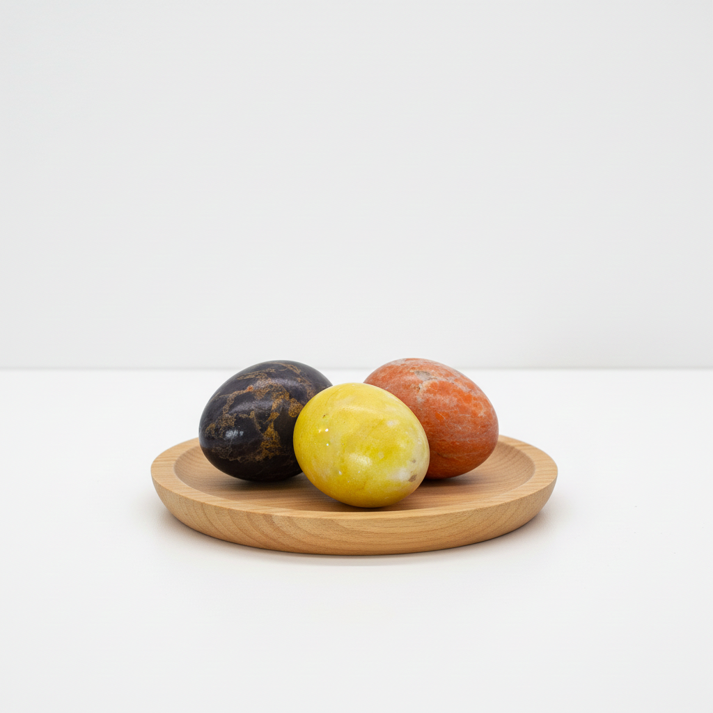 Vintage Marble Stone Decorative Eggs – Set of 3 in Vibrant Colors | TheyUnique