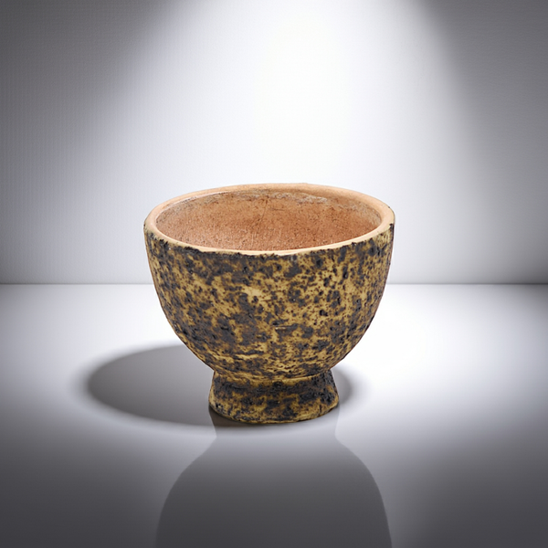 Vintage Birch Bark Flower Pot on Footed Base – Rustic Natural Decor Planter