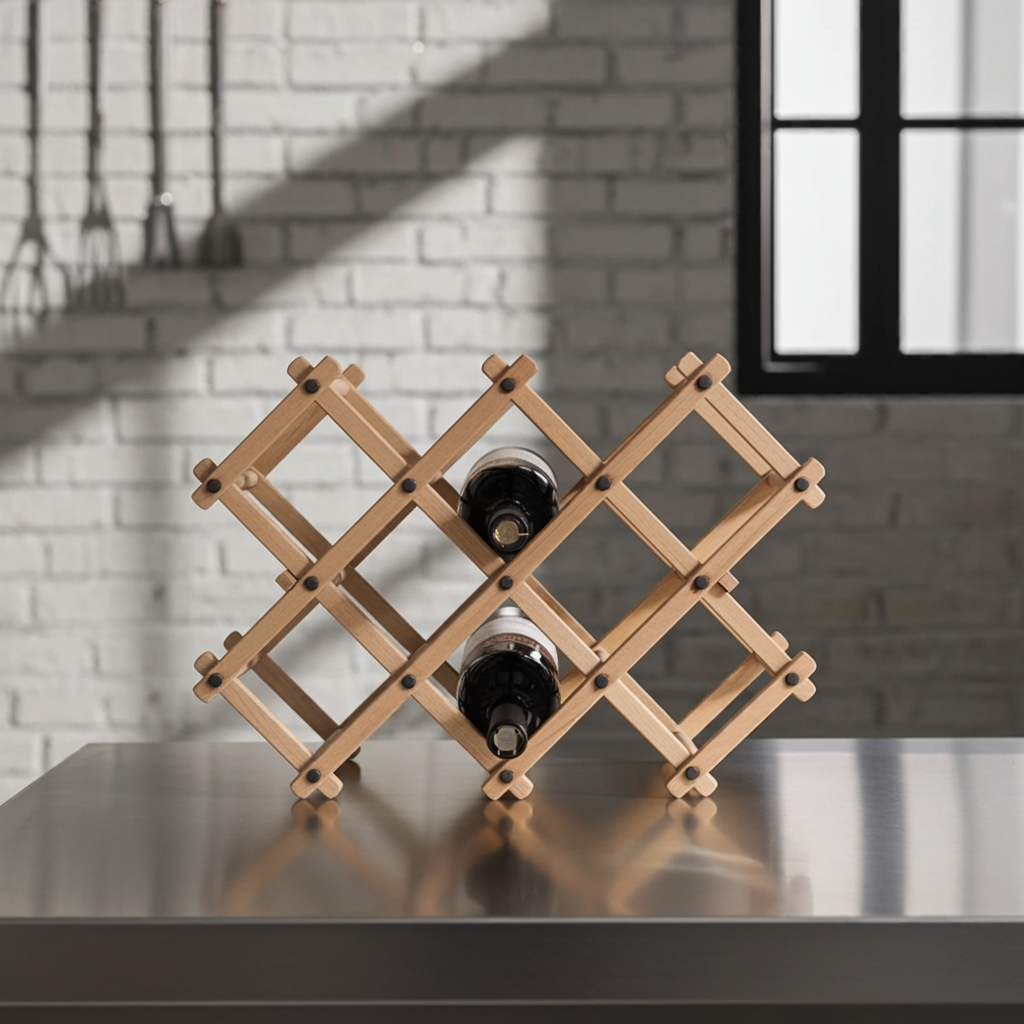 Vintage Folding Wooden Wine Rack – Rustic Charm & Smart Design