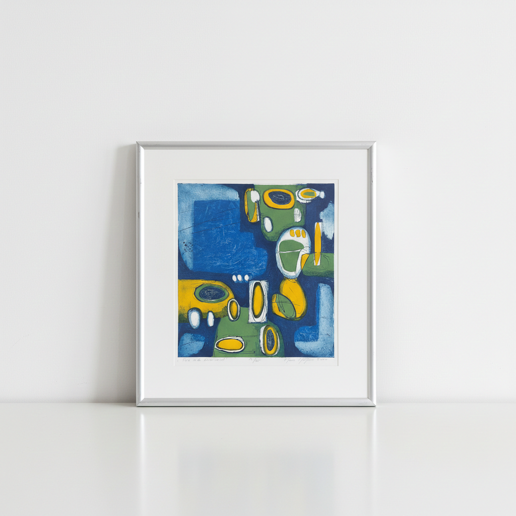 Mid-century modern wall art featuring abstract geometric shapes and timeless design for a stylish interior.