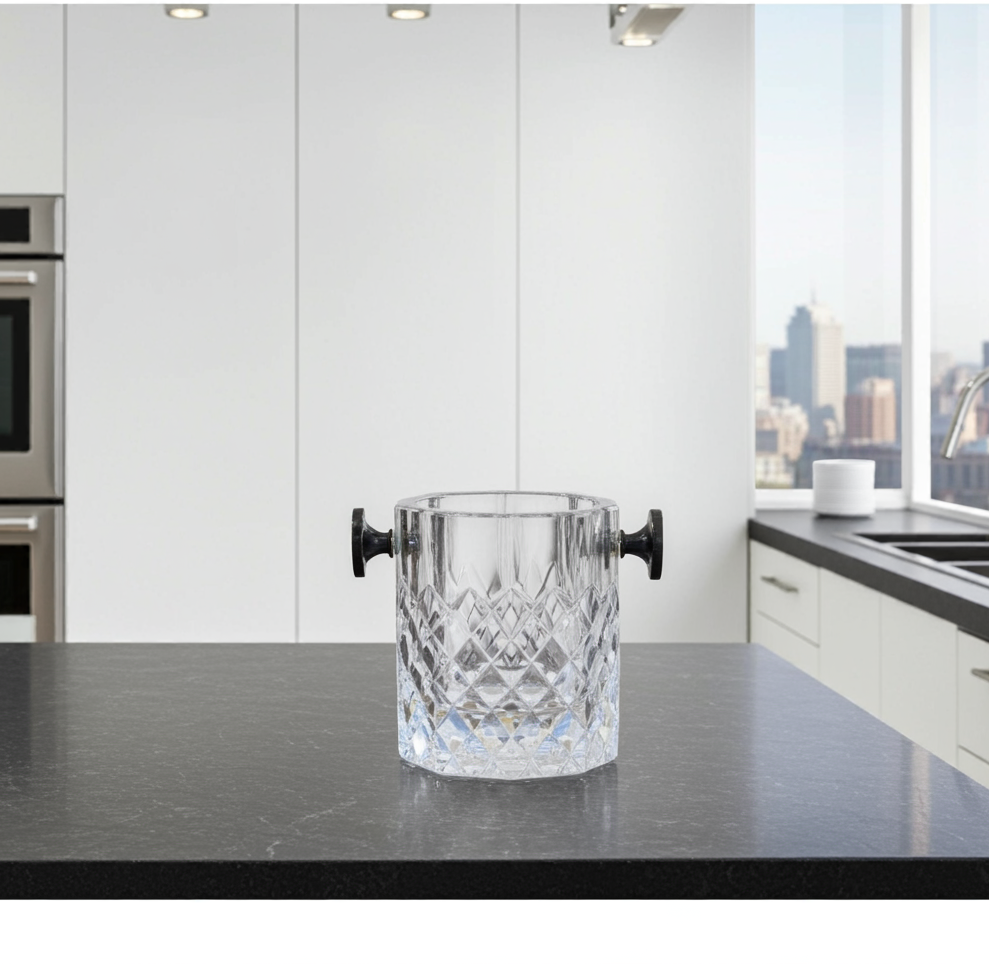 Vintage Silver-Plated Champagne Ice Bucket – Elegant Cut Crystal Design