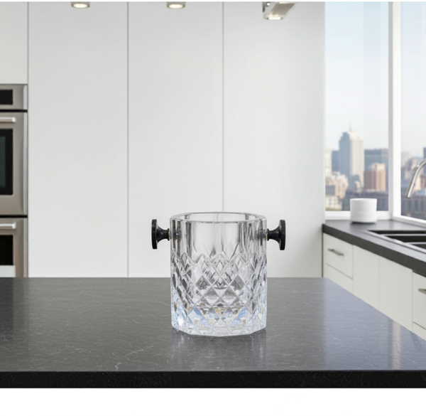 Vintage Silver-Plated Champagne Ice Bucket – Elegant Cut Crystal Design