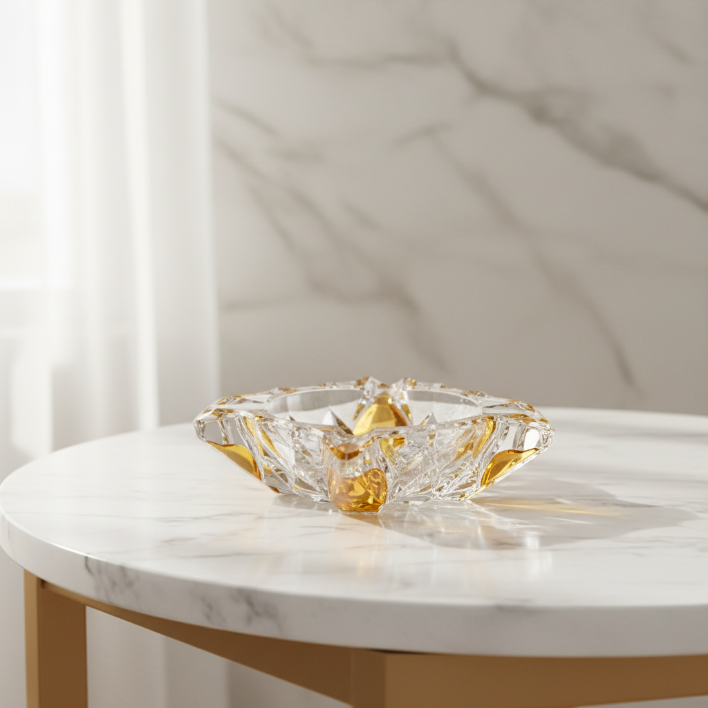 Anna Hütte Vintage Crystal Ashtray – 1970s Lead Crystal Glass | TheyUnique