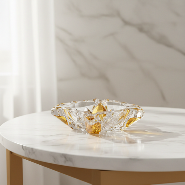 Anna Hütte Vintage Crystal Ashtray – 1970s Lead Crystal Glass | TheyUnique