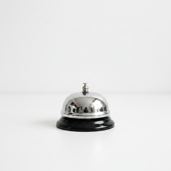 Hotel Reception Bell – Metal Desk Bell with Black Base | TheyUnique