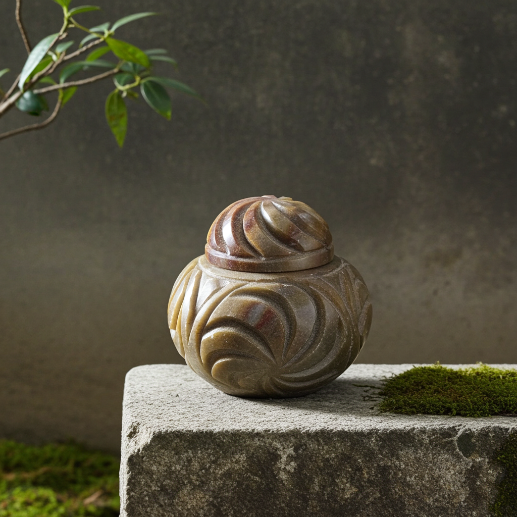 Small Vintage Hand-Carved Natural Soapstone Jar – Mini Storage & Decor | TheyUnique