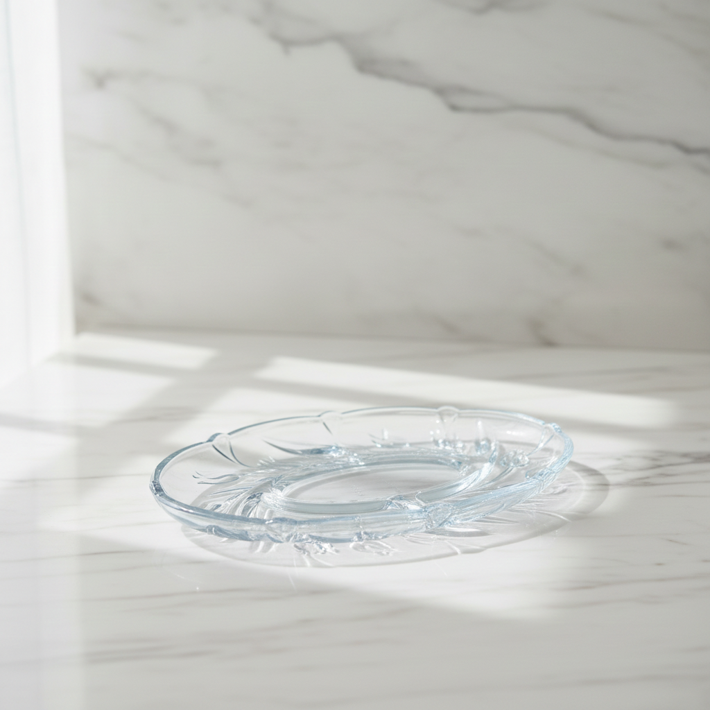 Oval Engraved Tulip Plate – Made in Japan (Marked & Authentic)