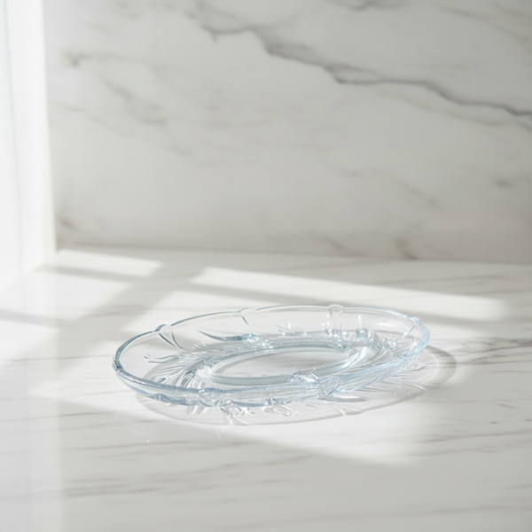 Oval Engraved Tulip Plate – Made in Japan (Marked & Authentic)