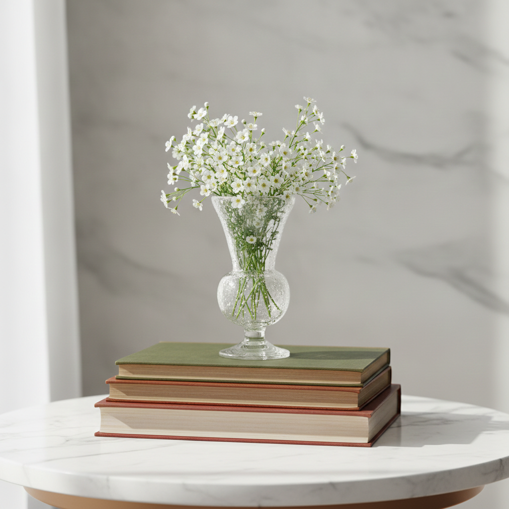Mid-Century Modern Blown Glass Vase with Bubbles – Handcrafted Art Glass Decor