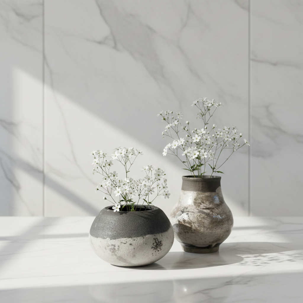 Handmade Earthenware Spherical Vases & Bowls – Set of 2 | Wabi-Sabi Ceramics – They Unique