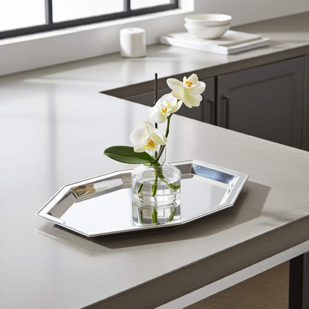 Vintage Chrome Silver Small Serving Tray – Timeless Elegance in a Compact Form