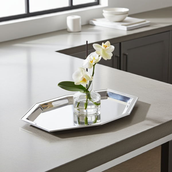 Vintage Chrome Silver Small Serving Tray – Timeless Elegance in a Compact Form