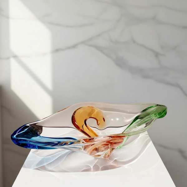 František Zemek Art Glass Bowl – Mid-Century Modern Czech Design for Sklarna Mstišov | TheyUnique