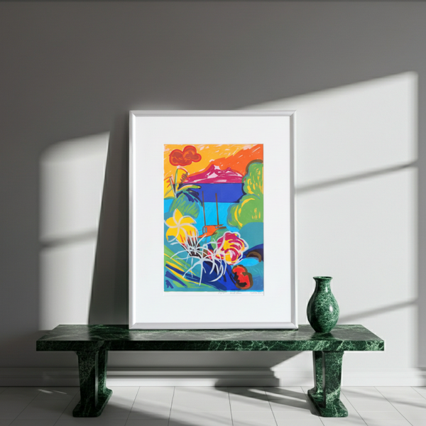 Frank Rosen (1946)  – “PAPEETE” Signed Limited Edition Print 44/60 | Framed Vintage Artwork | TheyUnique