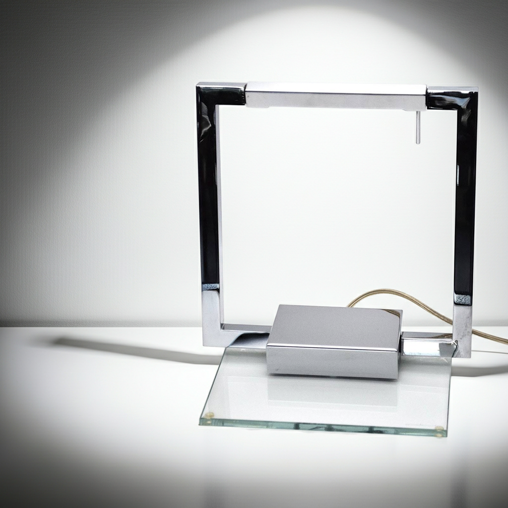 EL CUADRO Square Rotatable Table Chrome Lamp – Adjustable Lighting Neuhaus Design