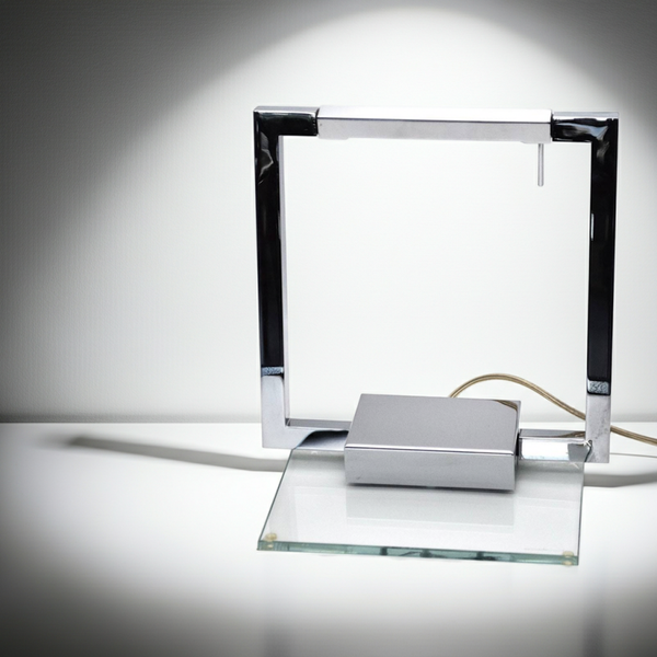 EL CUADRO Square Rotatable Table Chrome Lamp – Adjustable Lighting Neuhaus Design