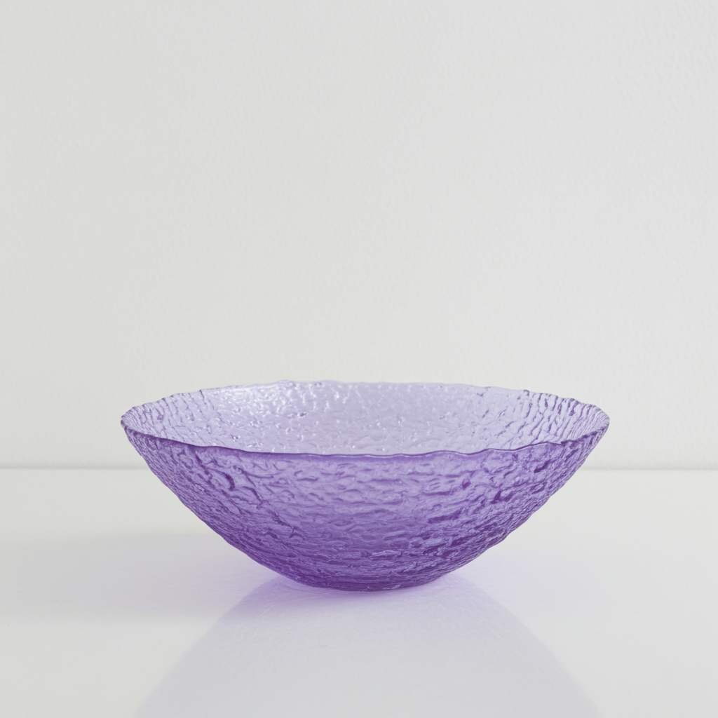 Large Vintage Textured Glass Fruit Bowl – Elegant Tableware