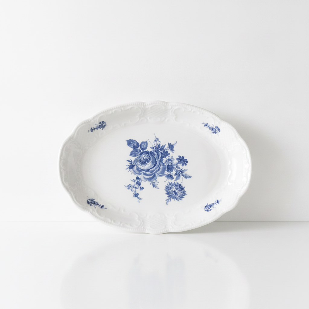 Vintage Seltmann Weiden Bavaria Wien Porcelain Serving Platter No. 6 – Blue Floral
