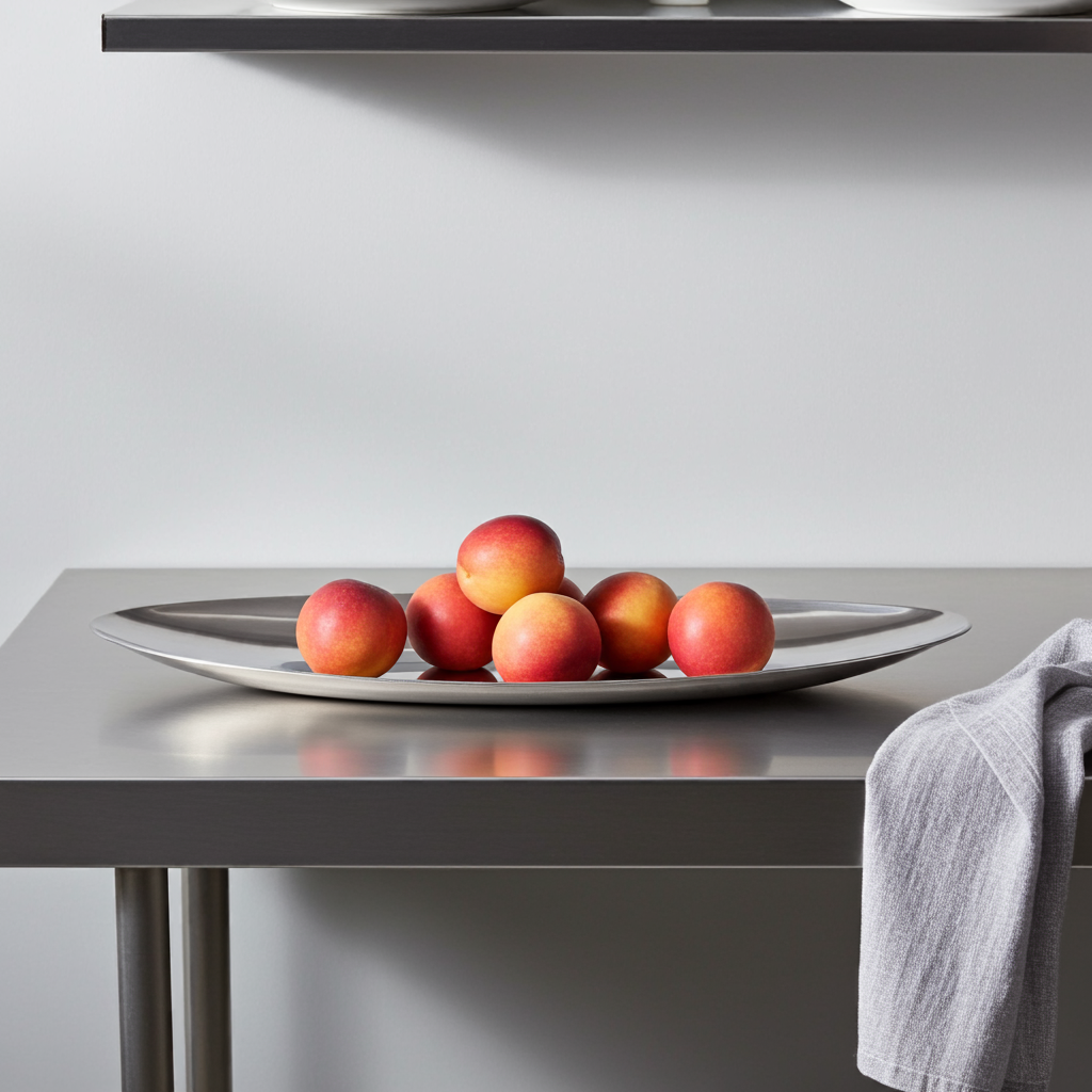 Vintage Boat-Shaped Long Aluminium Serving Platter – Sleek MCM Elegance