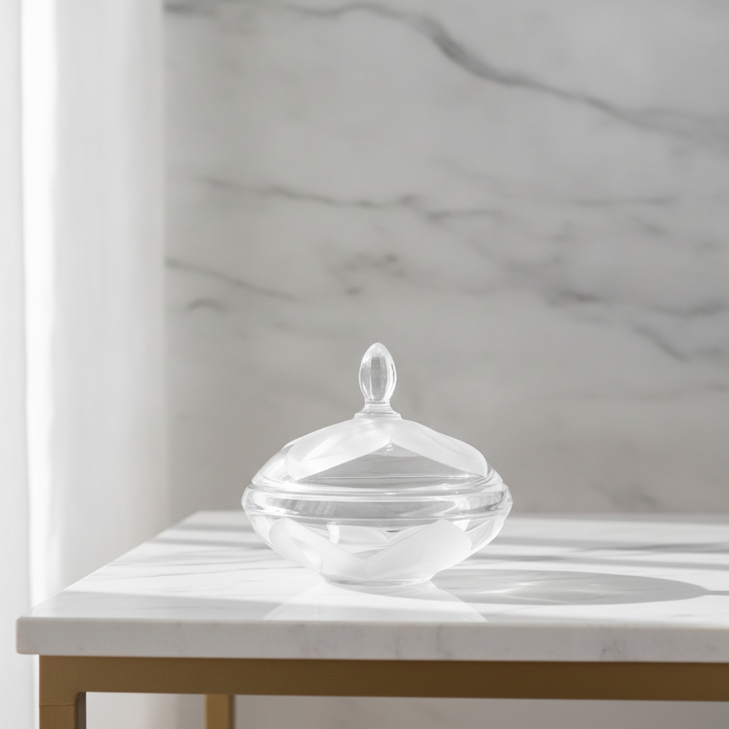 Vintage J.G. Durand France Embossed Lead Crystal Candy Dish with Lid – Florence