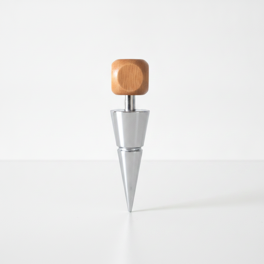 Vintage Mid-Century Modern Natural Wood Wine & Liquor Bottle Stopper – Sculptural Wooden Plug
