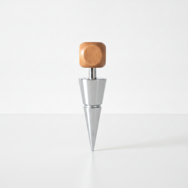 Vintage Mid-Century Modern Natural Wood Wine & Liquor Bottle Stopper – Sculptural Wooden Plug