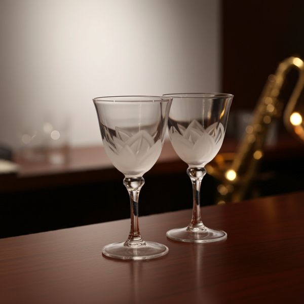 Set of 2 Vintage JG Durand FLORENCE Satin Crystal Sherry Glasses – Tulip Shape Elegance