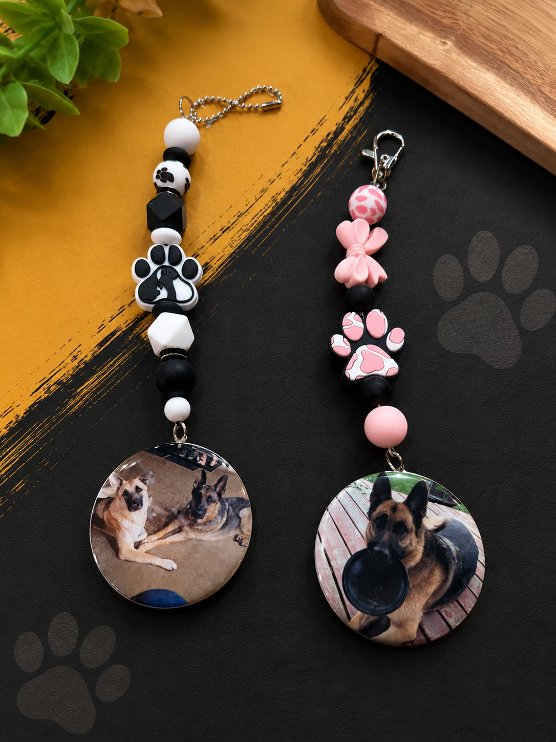 Big Dog Dangles | Custom Pet Photo Rearview Mirror Dangle | Dog Photo Charm